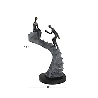 14" Black Modern Couple Sculpture