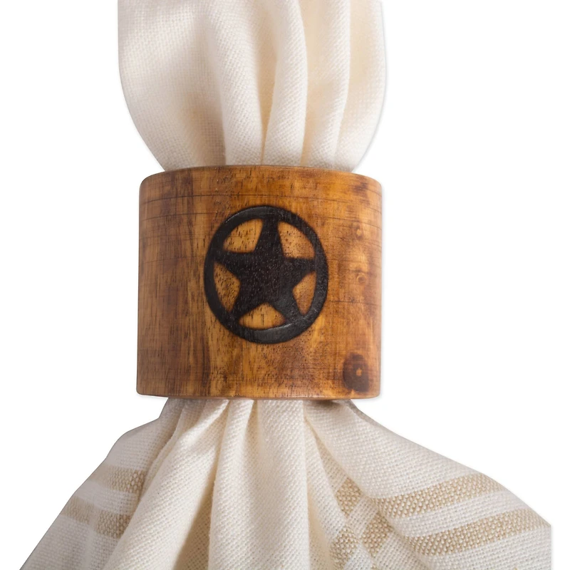 Lone Star Wood Napkin Ring, 6ct.