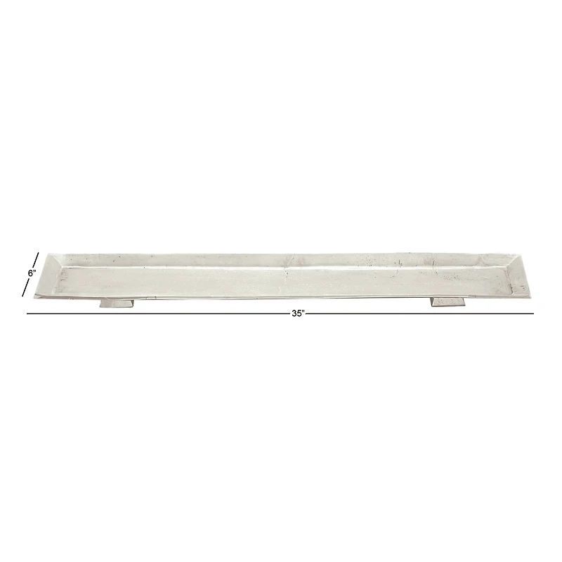 35'' Silver Aluminum Contemporary Tray