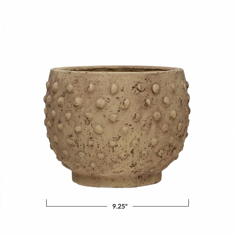 Hello Honey® 7'' Distressed Finish Sandstone Hobnail Planter
