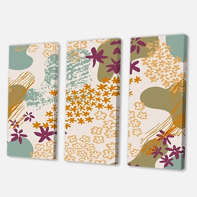 Designart - Flowers Silhouettes and Fluid Shapes