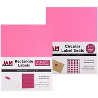 JAM Paper Fuchsia Pink Mailing Address Label Combo Set