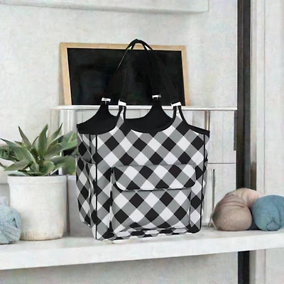 Everything Mary Black & White Check Everything Tote