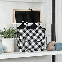 Everything Mary Black & White Check Everything Tote