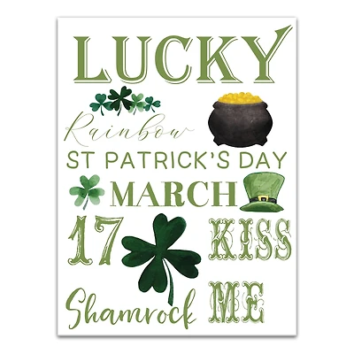 St. Patrick's Day Words 18" x 24" Canvas Wall Art