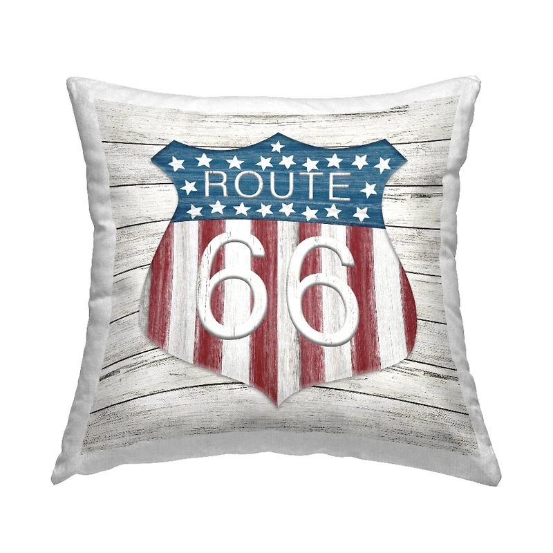 Stupell Industries Rustic Route 66 Decorative Printed Throw Pillow