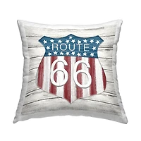 Stupell Industries Rustic Route 66 Decorative Printed Throw Pillow