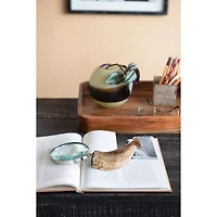 Hello Honey® Stainless Steel Magnifying Glass with Horn Handle