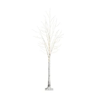 8ft. Pre-Lit White Birch Artificial Christmas Tree, Warm White LED Lights