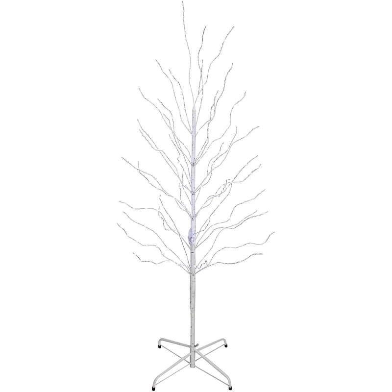 5ft. Pre-Lit White Birch Twig Artificial Christmas Tree, Cool White LED Lights