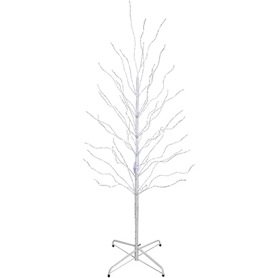 5ft. Pre-Lit White Birch Twig Artificial Christmas Tree, Cool White LED Lights