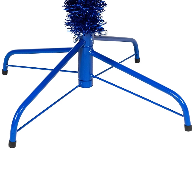 9ft. Pre-Lit Blue Artificial Tinsel Christmas Tree, Clear Lights