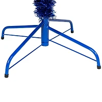 9ft. Pre-Lit Blue Artificial Tinsel Christmas Tree, Clear Lights