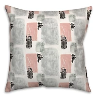 Blue and Pink Abstract 18" x 18" Throw Pillow