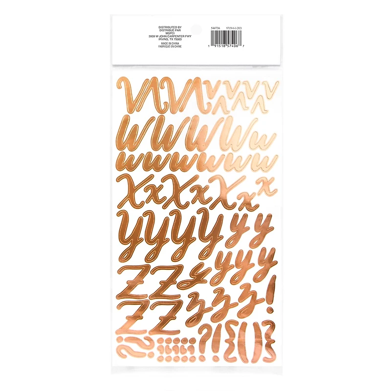 Rose Gold Handwritten Alphabet Stickers by Recollections™