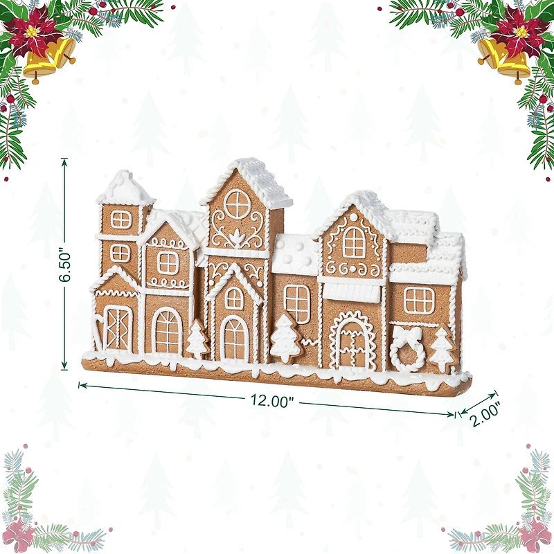 Glitzhome® 12" Christmas Resin Gingerbread Townhouse Table Decor
