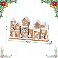 Glitzhome® 12" Christmas Resin Gingerbread Townhouse Table Decor