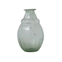 Hello Honey® 9.75" Clear & Light Green Round Serene Glass Vase