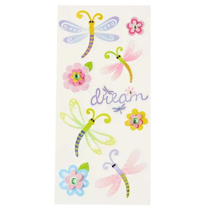 12 Pack: Dimensional Dragonflies Stickers by Recollections™