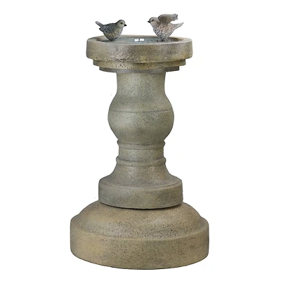 24.75" Tan Birds of a Feather LED Outdoor Garden Water Fountain