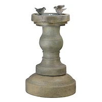 24.75" Tan Birds of a Feather LED Outdoor Garden Water Fountain