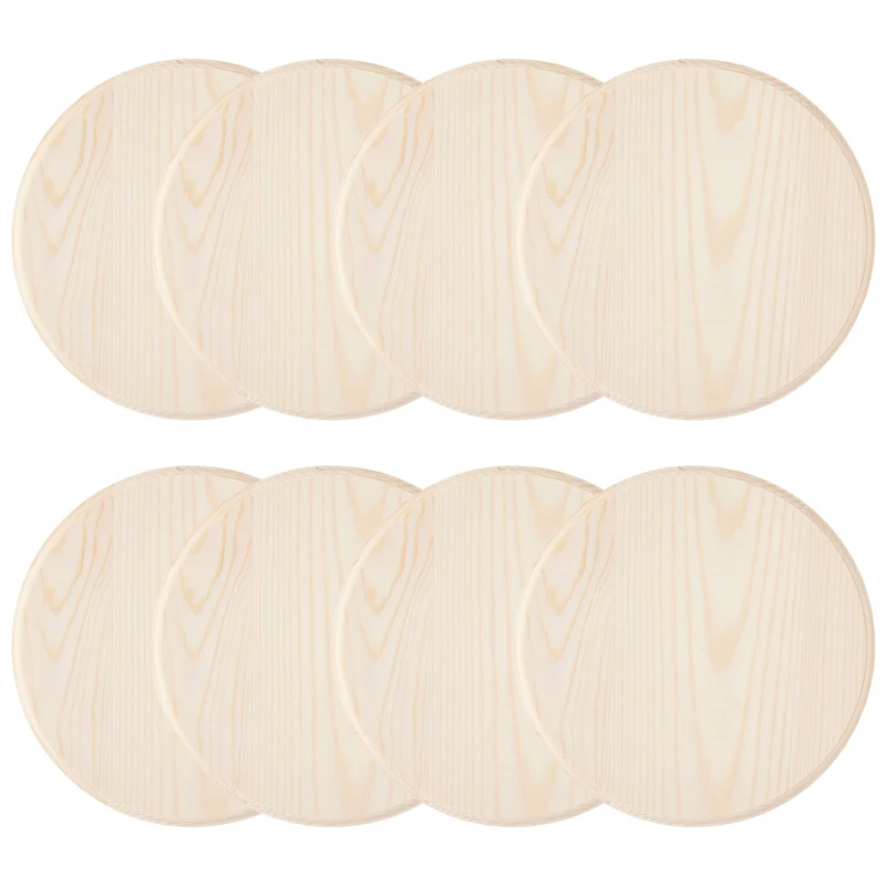 8 Pack: 8" Pine Circle Plaque by Make Market®