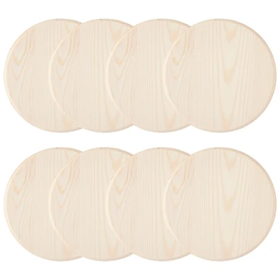 8 Pack: 8" Pine Circle Plaque by Make Market®