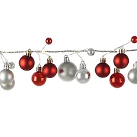 4.1ft. Silver & Red Ornaments LED Garland String Lights by Ashland®