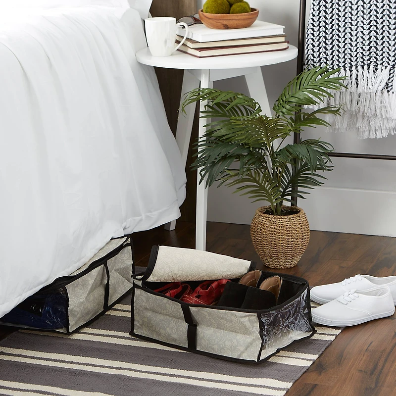 DII® Damask Under-The-Bed Shoes Soft Storage Set, 2ct.