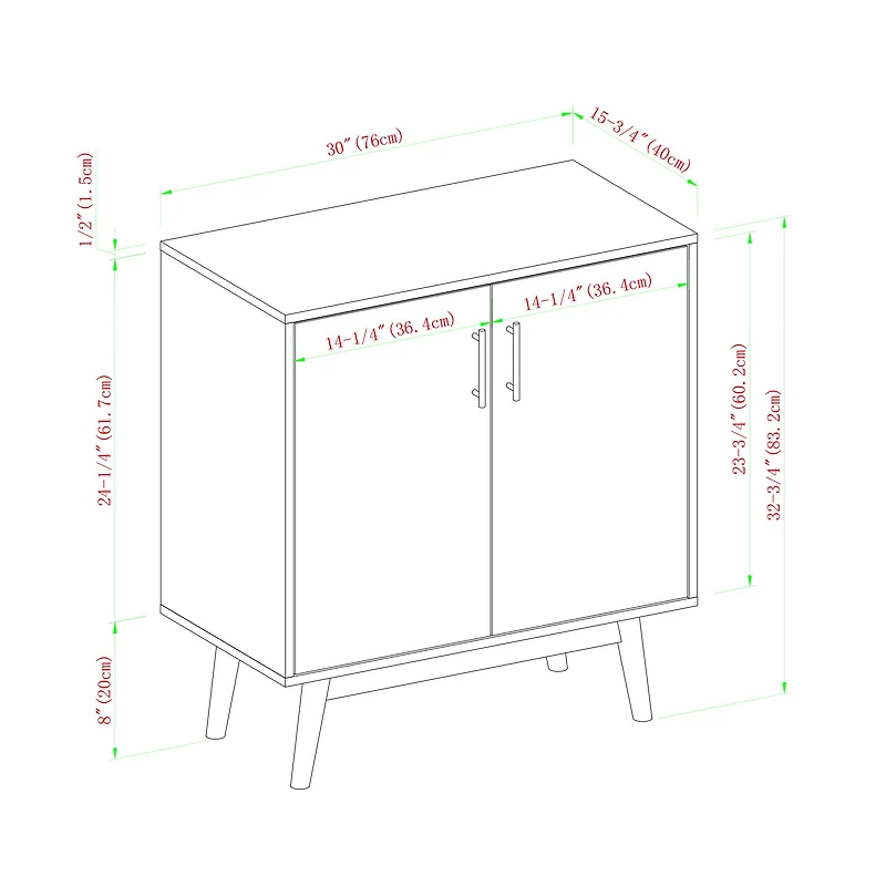 Walker Edison White Mid-Century Modern Accent Cabinet
