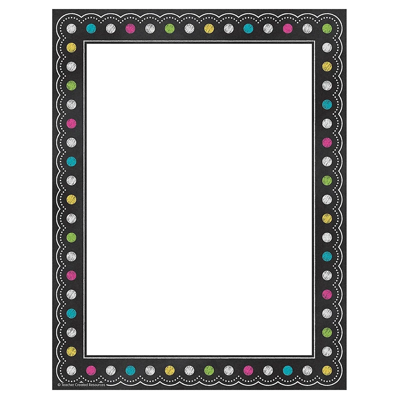 Teacher Created Resources Chalkboard Brights Computer Paper, 6 packs of 50