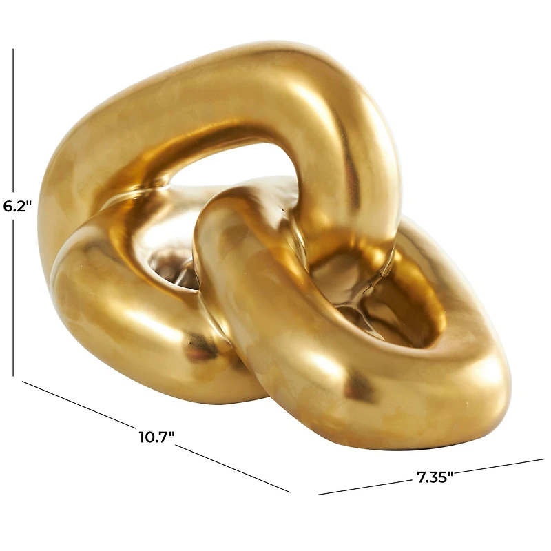 11" Ceramic 3-Link Chain Sculpture
