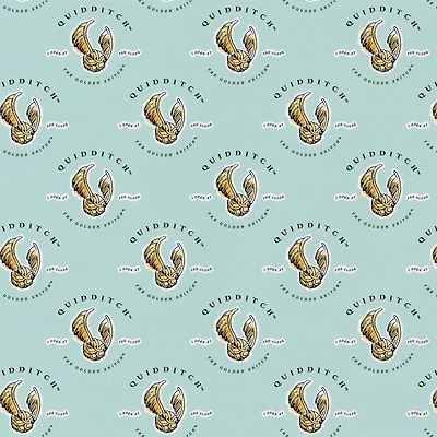 Harry Potter Aqua Watercolor Quidditch Precut Cotton Fabric