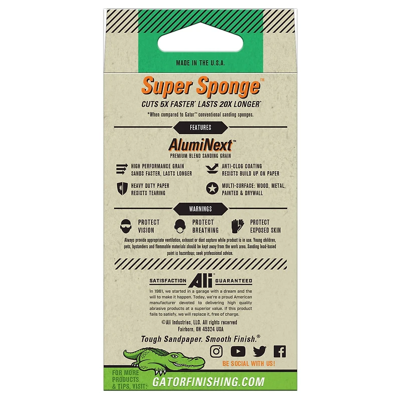 Gator® Super Sponge™ Medium 80 Grit Sanding Sponge