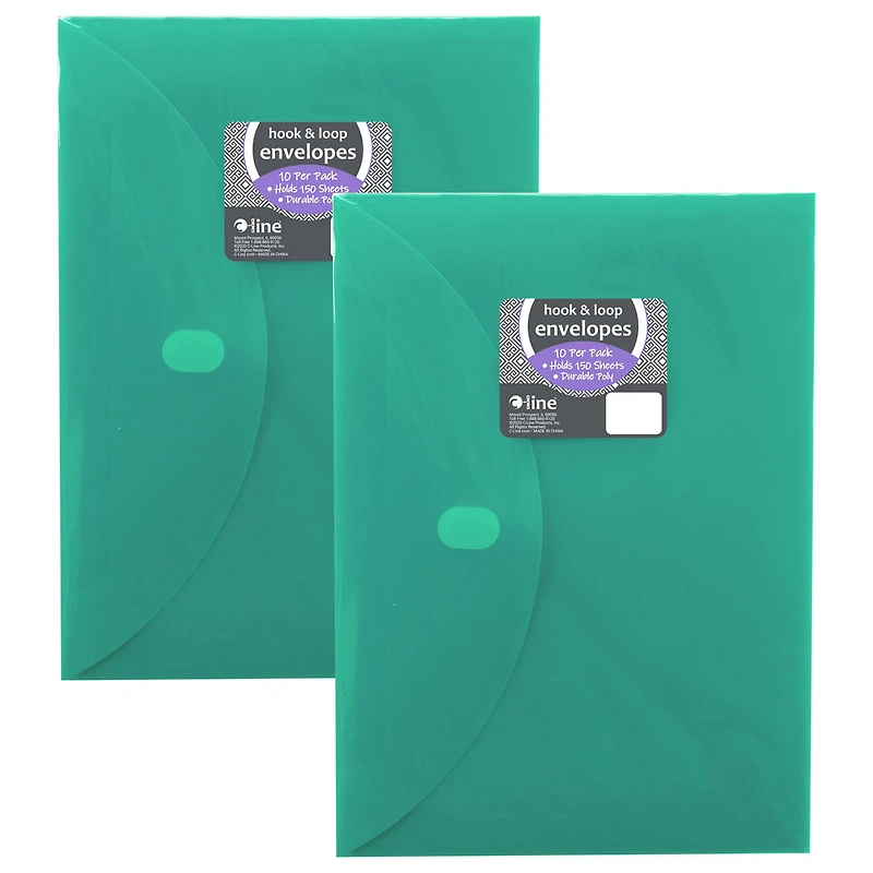JAM Paper Poly XL Hook & Loop Closure Envelopes 8.5" x 11", 2 Packs of 10