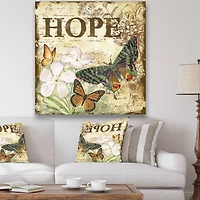 Designart - Inspirational Butterflies Hope