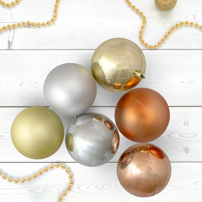 32ct. 3.5" Silver & Gold Shatterproof 2-Finish Christmas Ball Ornaments