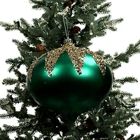 9.75" Green Satin & Gold Glitter Shatterproof Onion Ornament by Ashland®