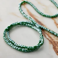 Green Cube Glass Beads, 2.5mm by Bead Landing™