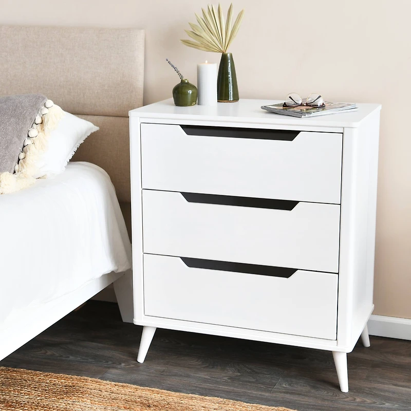 Hello Honey® 37.5" Yume Mid Century Modern Solid Wood 3-Drawer Dresser Chest