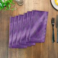 Simple Purple Argyle Mardi Gras Napkin