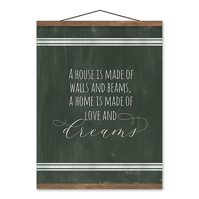 Home Of Love And Dreams 16" x 20" Teak Hanging Canvas