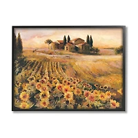 Stupell Industries Italian Villa Autumn Sunflower Field Framed Wall Art