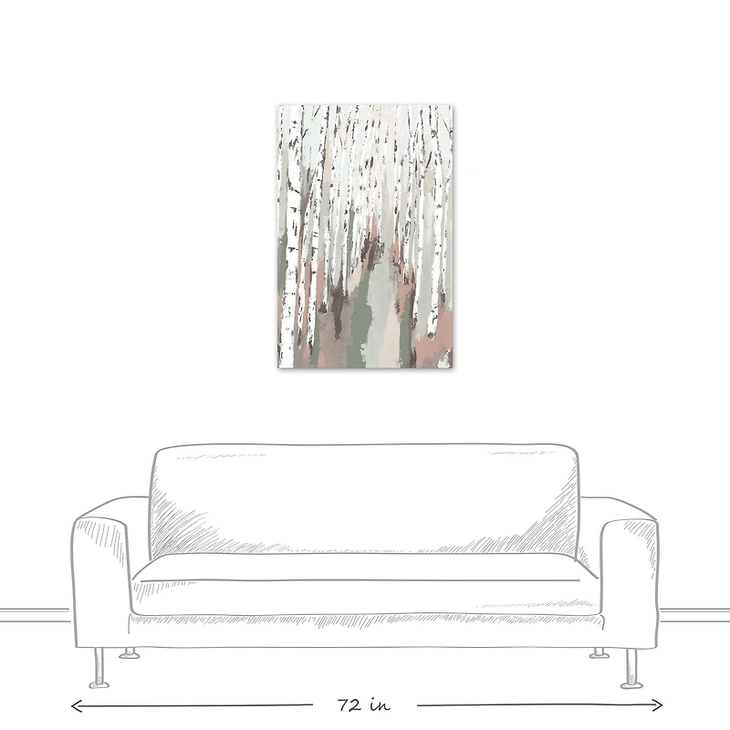 Sage Neutral Birch Trees 24" x 36" Canvas Wall Art