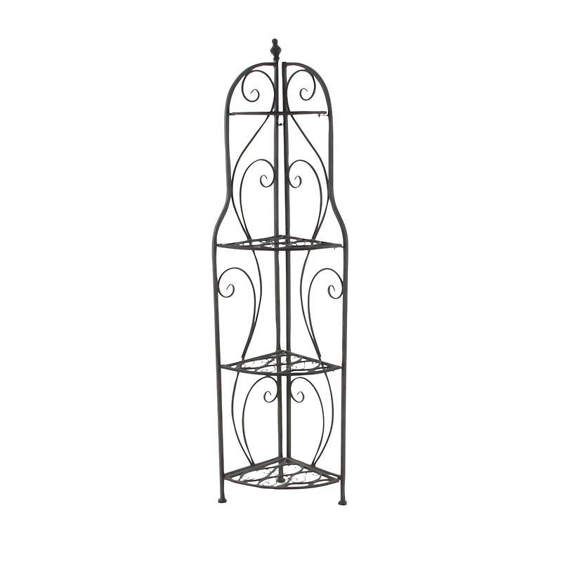 60" Black Iron Traditional Baker's Rack