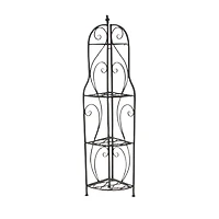 60" Black Iron Traditional Baker's Rack