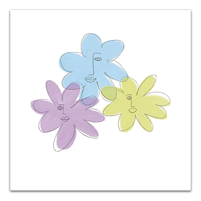 Flower Faces 16" x 16" Canvas Wall Art
