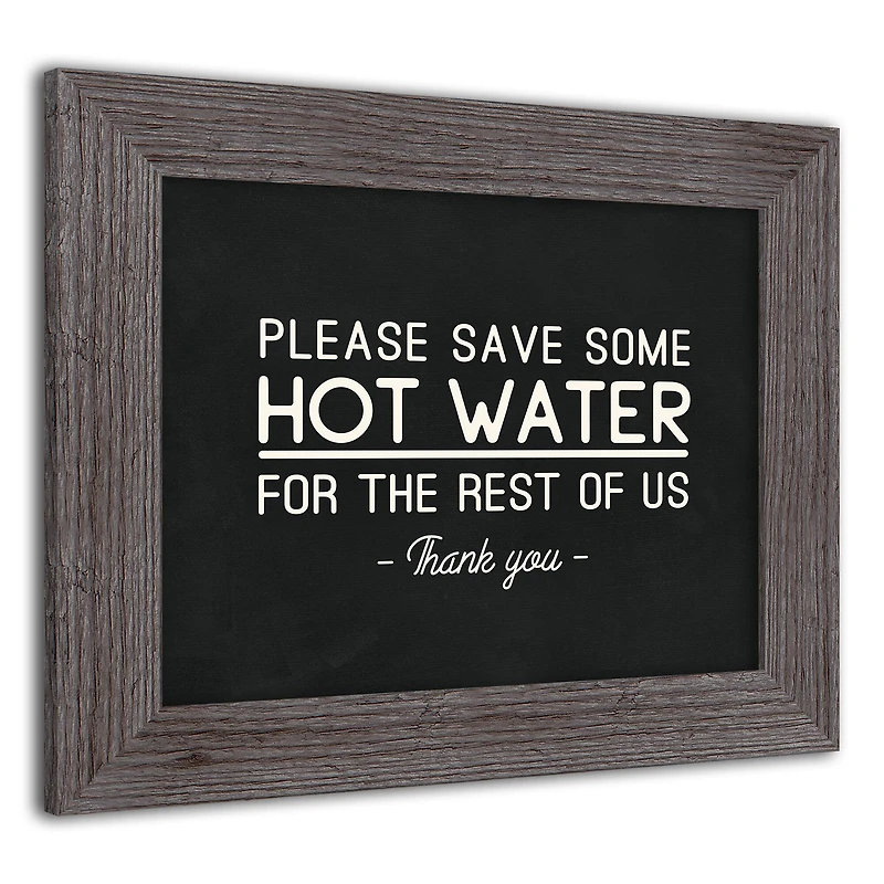 Save Hot Water 11" x 14" Western Gray Framed Print