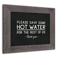 Save Hot Water 11" x 14" Western Gray Framed Print