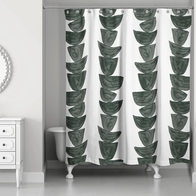 Monochromatic Stacked Bowls 71" x 74" Shower Curtain